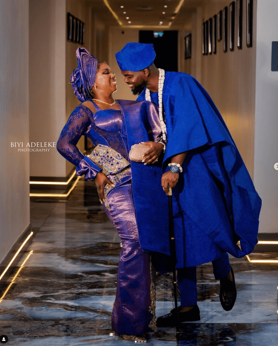 Regal Radiance: Slay Your Wedding Attire with Royal Blue and Peach